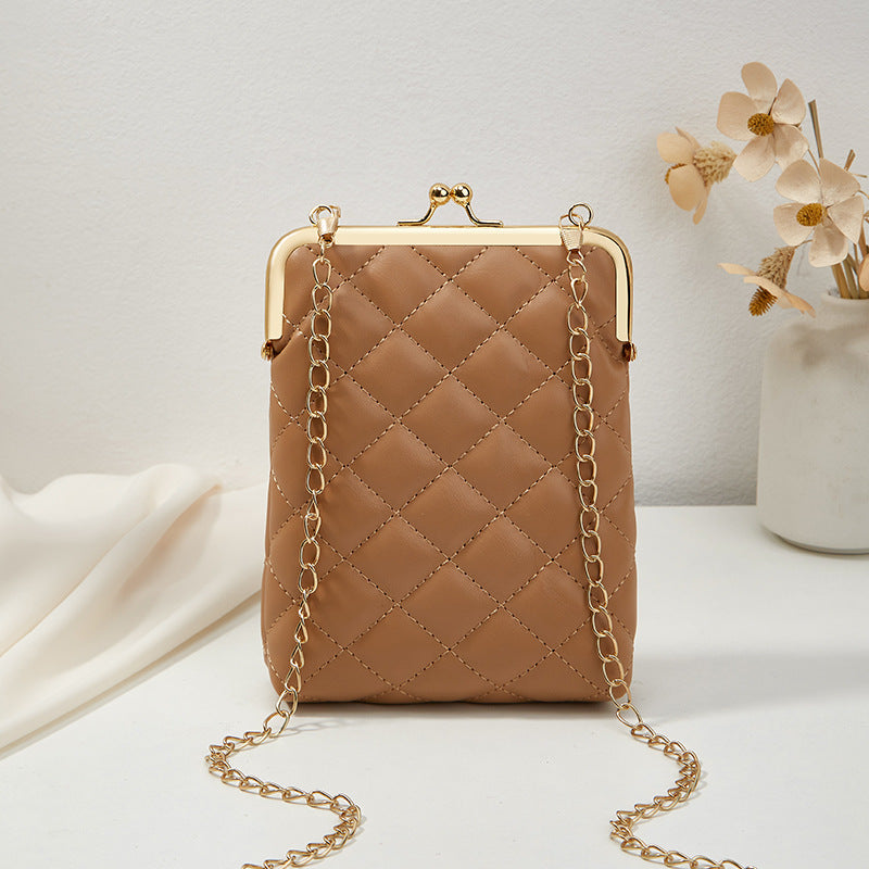 bolso de monedas de bolsas de clip de rhombus PU al por mayor